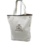 将图片加载到图库查看器，【中古】ドゥロワー Drawer ノベルティトートバッグ 縦長 ヘリンボーン 内側防水 ライトベージュ グレー i0512y00412
