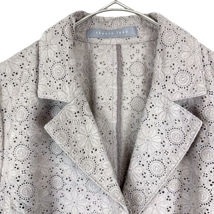 【中古】セオリーリュクス Theory luxe 総レースジャケット 花 カットワークレース グレージュ i0807n0057