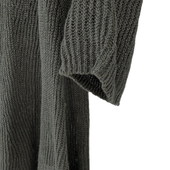 【中古】セオリーリュクス Theory luxe 七分袖ニット リネン ざっくり編み 透け感 丈長め カーキ i0818n0154