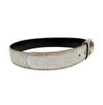 画像をギャラリービューアに読み込む, 【中古】GUCCI グッチ GG柄 ベルト シルバー レディース j0115lq013121
