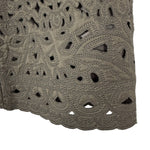 Load image into Gallery viewer, 【中古】スキャパ SCAPA セミタイトスカート カットワークレース 総レース シルク カーキ i0703n0053
