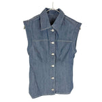 画像をギャラリービューアに読み込む, 【中古】ザラ ZARA デニム ノースリーブジャケット ブルー ジレ ベスト i1222h01611
