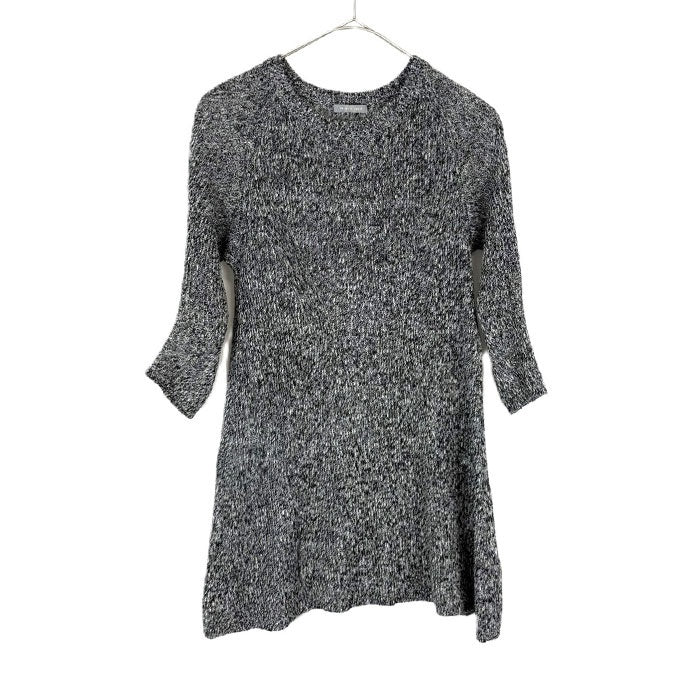 【中古】セオリーリュクス Theory luxe 七分袖ニット ミックスニット 透け感 丈長め ブラック ホワイト i0818n0144