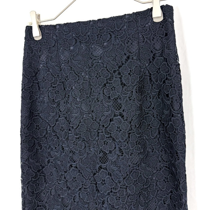 【中古】アナイ ANAYI 総レースタイトスカート カットワークレース 上品 ネイビー 紺 i0811y0056