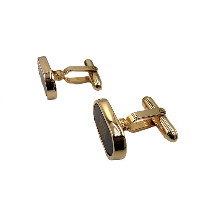 【中古】ジバンシィ GIVENCHY カフス ロゴ おしゃれ ケース付き ゴールド ブラック i0619wq0330