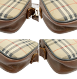 画像をギャラリービューアに読み込む, 【中古】BURBERRY バーバリー ノバチェック ショルダーバッグ ブラウン ベージュ レザー キャンバス レディース 斜め掛け ヴィンテージ j0213aq01080
