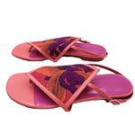 画像をギャラリービューアに読み込む, 【中古】エルメス サンダル アンクルストラップ フラワー刺繍 i0810oq005161
