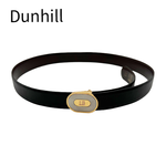 Load image into Gallery viewer, 【中古】ダンヒル Dunhill ベルト レザー ブラック ゴールド シルバー ロゴ j0712oq01430
