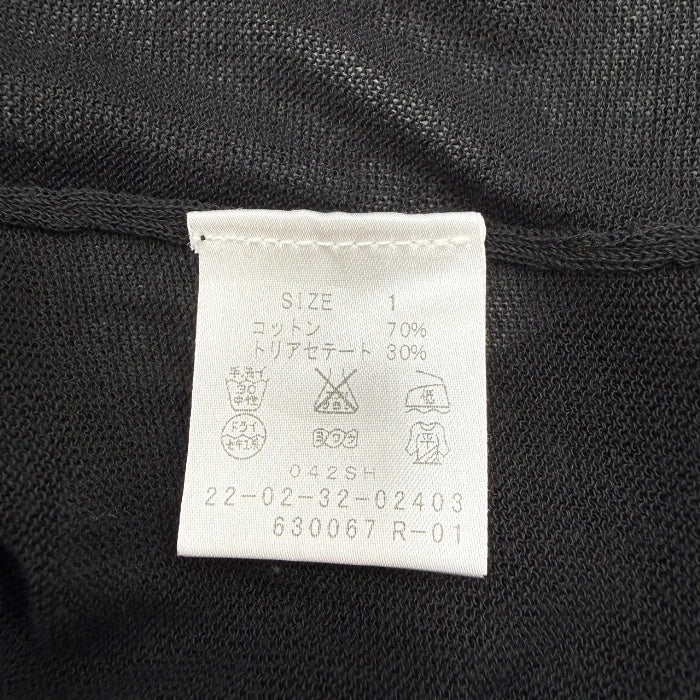 【中古】デプレ DES PRES 半袖ニット ラウンドネック 透け感 コットン シンプル ブラック 黒 i0818n0204