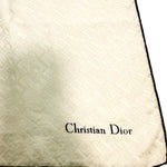 将图片加载到图库查看器，【中古】クリスチャンディオール Christian Dior スカーフ ロゴ生地 光沢 アイボリー ネイビー i0601oq00328
