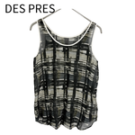 Load image into Gallery viewer, 【中古】デプレ DES PRES チェック柄 シアー ノースリーブブラウス i0818n00244
