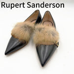 画像をギャラリービューアに読み込む, 【中古】ルパートサンダーソン Rupert Sanderson パンプス ラビットファー ブラック 37 j0902o01514
