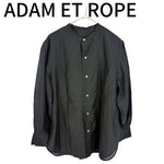 Load image into Gallery viewer, 【中古】アダムエロペ ADAM ET ROPE ブラウス 長袖 バンドカラー ギャザー ブラック 黒 サイズF j0907i0165
