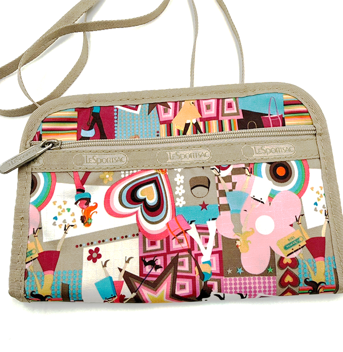 【中古】LeSportsac レスポートサック ショルダー 斜めがけ ポーチ ウォレット 多収納 軽量 i0731wq0315