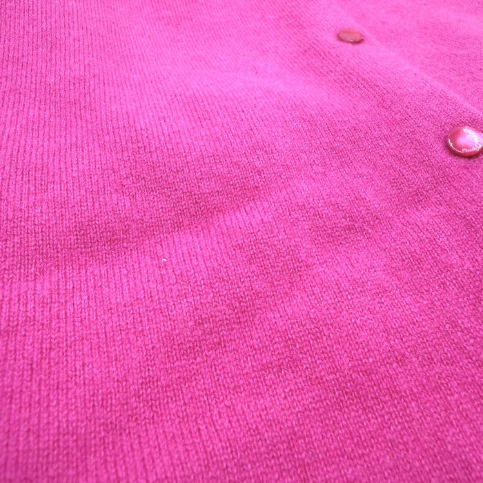【中古】ドゥロワー Drawer ニットカーディガン カシミヤ クルーネック ピンク ビビッドカラー i0925i00915