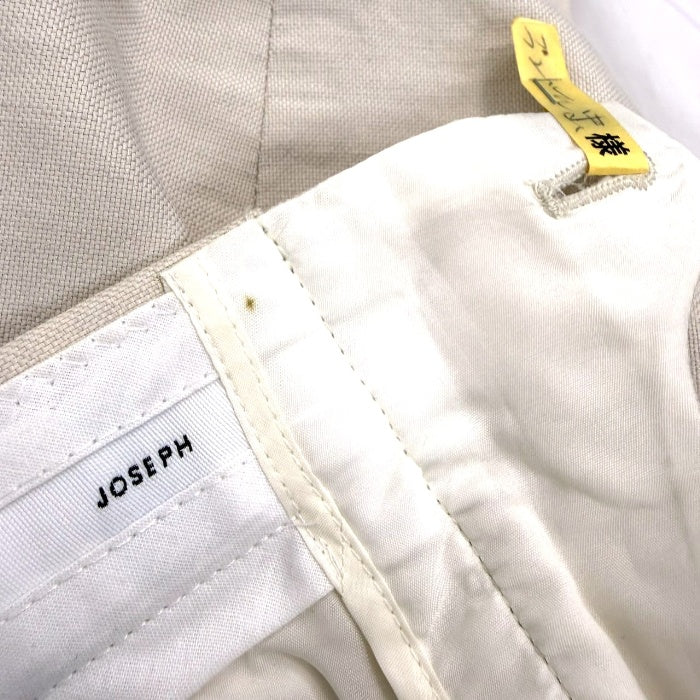 【中古】ジョセフ JOSEPH クロップドパンツ シンプル 薄手 透け感 リネン 生成り ライトベージュ i0828n0034