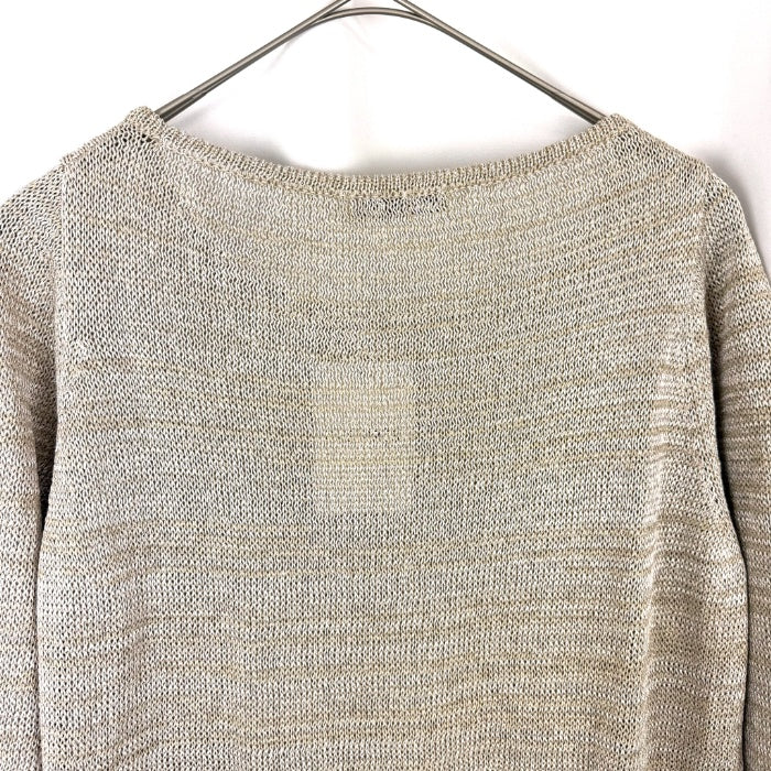 【中古】デプレ DES PRES レーヨンニット ざっくり編み 光沢 透け感 とろみ ミックスニット ベージュ系 i0213n00612