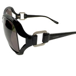 Load image into Gallery viewer, 【中古】ロエベ LOEWE サングラス 黒縁 大きめレンズ サイドステッチ風 ブラック 黒 i0429wq02120
