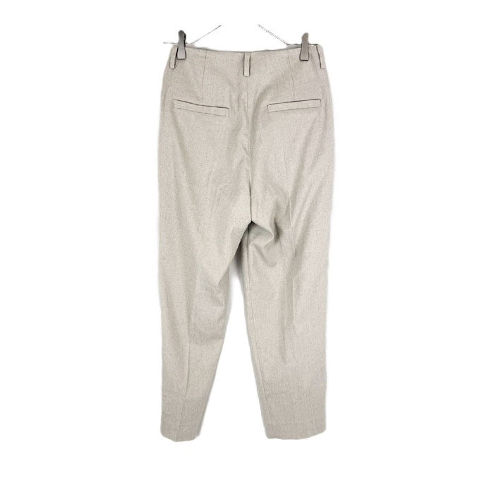 【中古】セオリーリュクス theory luxe ワイドテーパードパンツ 薄手 光沢 上品 ライトベージュ 生成り i0818n0218
