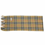 画像をギャラリービューアに読み込む, 【中古】BURBERRY バーバリー マフラー ノバチェック ベージュ フリンジ ウール i1124tq01512
