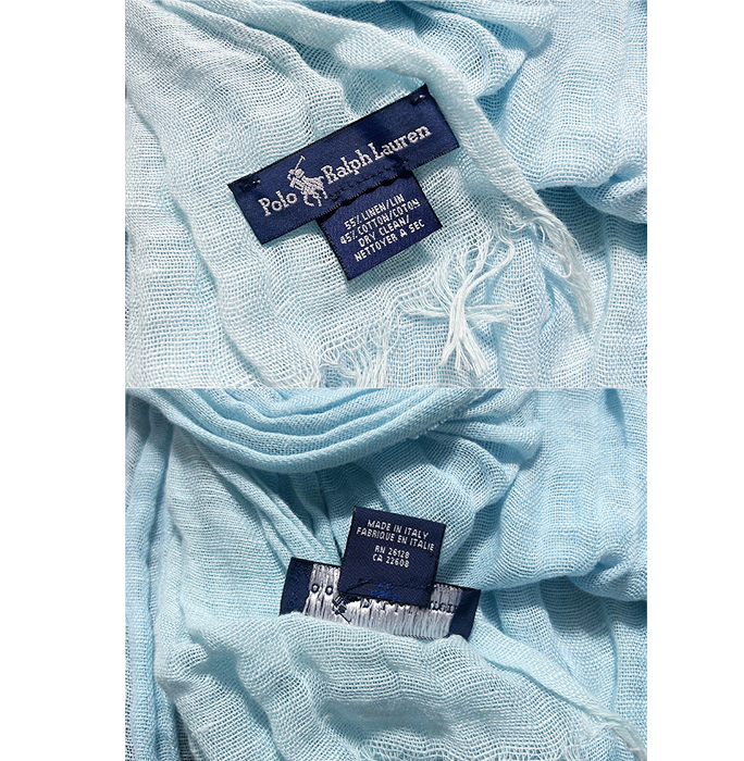 【中古】POLO RALPH LAUREN ポロ ラルフローレン ストール 薄手 ガーゼ コットン i0727tq02810