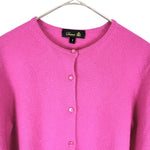 将图片加载到图库查看器，【中古】ドゥロワー Drawer ニットカーディガン カシミヤ クルーネック ピンク ビビッドカラー i0925i00915
