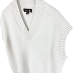 画像をギャラリービューアに読み込む, 【中古】Drawer ドゥロワー カシミヤ100% ニットベスト Vネック グレー レディース  カシミヤベスト j0209y00736
