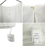 画像をギャラリービューアに読み込む, 【中古】マッキントッシュフィロソフィー MACKINTOSH PHILOSOPHY ブラウス 白 長袖 刺繍 コットン サイズ38 i0818n02277
