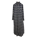 将图片加载到图库查看器，【中古】マルティニーク martinique  シャツワンピース 格子チェック ロング丈 長袖 j0113s0076
