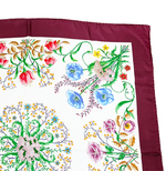 Load image into Gallery viewer, 【中古】グッチ GUCCI シルクスカーフ フラワー 花柄 ボタニカル ワインレッド j0405oq00358
