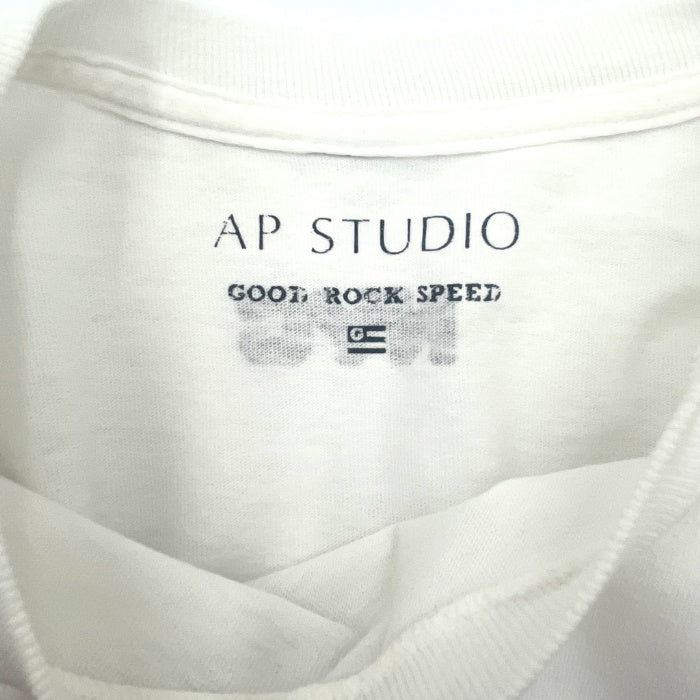 【中古】エーピーストゥディオ AP STUDIO ロゴカットソー ワイドスリーブ ゆったり ホワイト 白 h0626a019