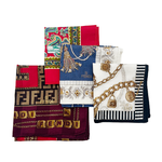 画像をギャラリービューアに読み込む, 【中古】FENDI Longchamp ハンカチ 4点 セット ブランド アソート シルク 綿混 i0728tq0111
