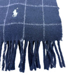 画像をギャラリービューアに読み込む, 【中古】ポロラルフローレン POLO RALPH LAUREN  マフラー ネイビー ウィンドウペン ウール j0223tq05875

