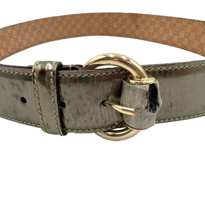 【中古】グッチ GUCCI ベルト バンブーバックル メタリック GGマーク ブロンズ ゴールド i0522lq01466