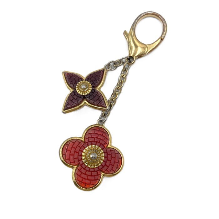 【中古】ルイヴィトン LOUIS VUITTON キーリング チャーム キーホルダー 半透明 可愛い レッド パープル ゴールド i0522lq03671