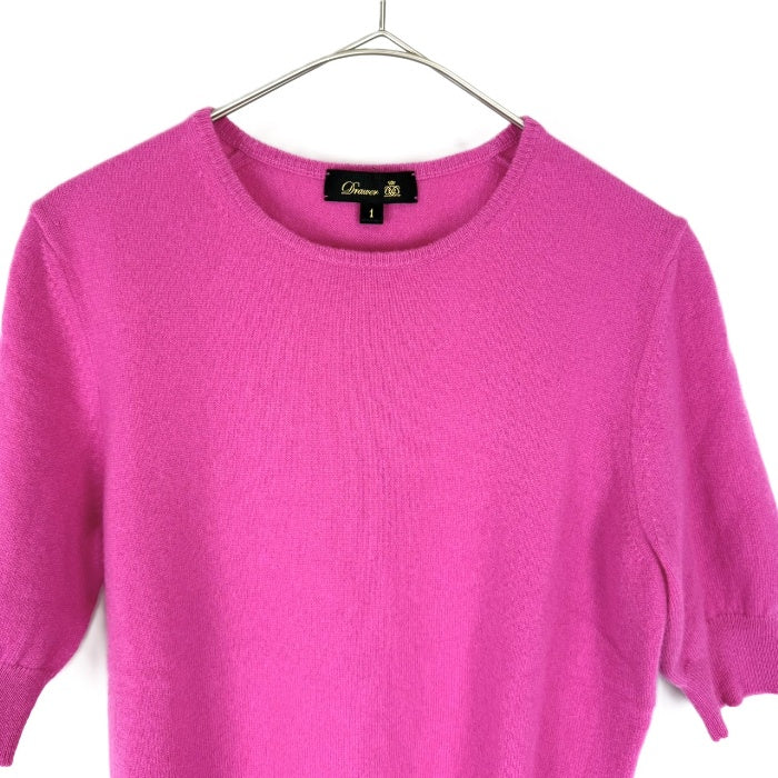 【中古】ドゥロワー Drawer 半袖ニット 14Gカシミヤクルーショートスリーブ ピンク ビビッドカラー i0925i00812