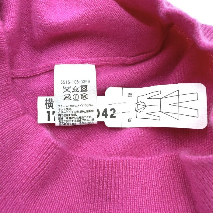 【中古】ドゥロワー Drawer ニットカーディガン カシミヤ クルーネック ピンク ビビッドカラー i0925i00915