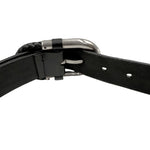 将图片加载到图库查看器，【中古】グッチ GUCCI ベルト シンプル レザー 編込み シルバーバックル ブラック 黒 i0606aq018110
