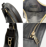 画像をギャラリービューアに読み込む, 【中古】FURLA フルラ レザー ショルダーバッグ ホーボーバッグ ブラック 2WAY レディース j0213aq00575
