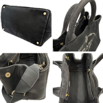 Load image into Gallery viewer, 【中古】プラダ PRADA カナパ トートバッグ 大きめ ロゴ キャンバス ブラック 黒 i0606aq002190
