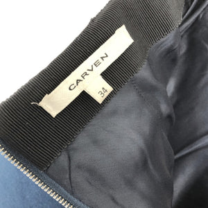 【中古】カルヴェン CARVEN 台形ミニスカート ウール カシミヤ ブルー系 くすみカラー 青 h1114t0340