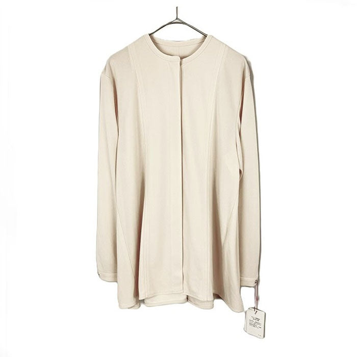 【中古】ドレステリア DRESSTERIOR ノーカラーブラウス ストレッチ タグ付き ライトベージュ i0703n0168