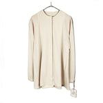 将图片加载到图库查看器，【中古】ドレステリア DRESSTERIOR ノーカラーブラウス ストレッチ タグ付き ライトベージュ i0703n0168
