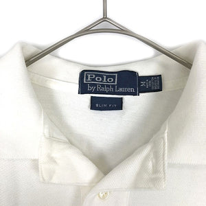 【中古】ラルフローレン Ralph Lauren ポロシャツ BIGロゴ 半袖 ホワイト ブラック 白 黒 d0224s008