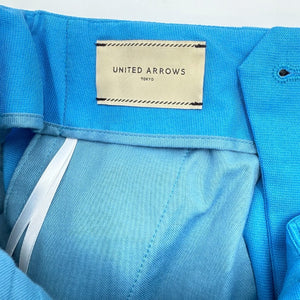 【中古】ユナイテッドアローズ UNITED ARROWS シャイニー ドライ スリムパンツ 鮮やか ライトブルー 青 i0131m00912