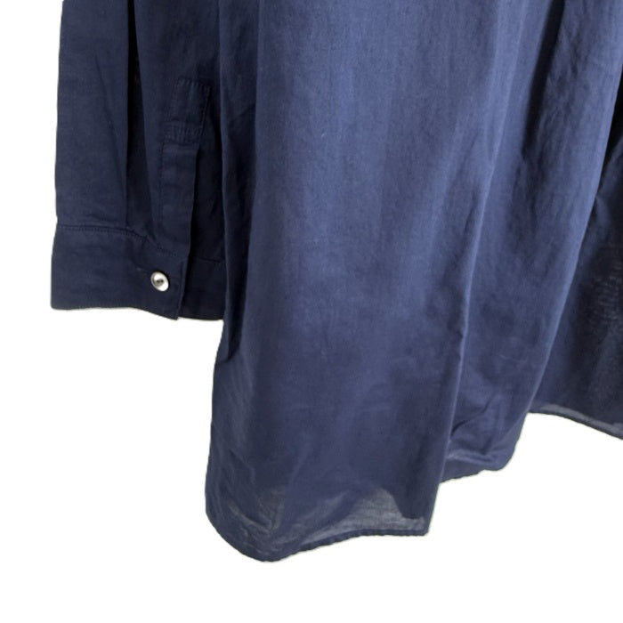 【中古】ギャルリーヴィー GALERIE VIE シャツ 8分袖 コットン 透け感 ネイビー 紺 i0703n0172