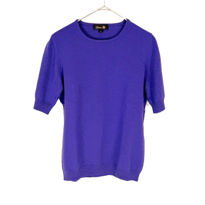 【中古】ドゥロワー Drawer 半袖ニット クルーネックショートスリーブ カシミヤ 無地 パープル 紫 i0925i00612