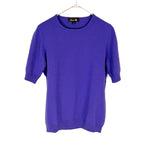 将图片加载到图库查看器，【中古】ドゥロワー Drawer 半袖ニット クルーネックショートスリーブ カシミヤ 無地 パープル 紫 i0925i00612
