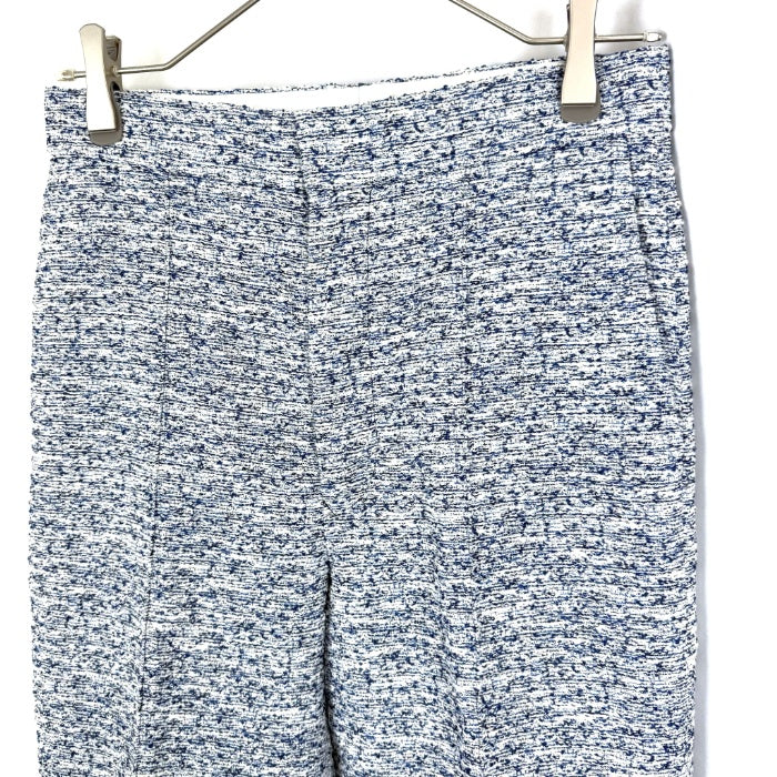 【中古】ドゥロワー Drawer テーパードパンツ ツイード ミックス生地 ブルー系 ホワイト i0619a00357