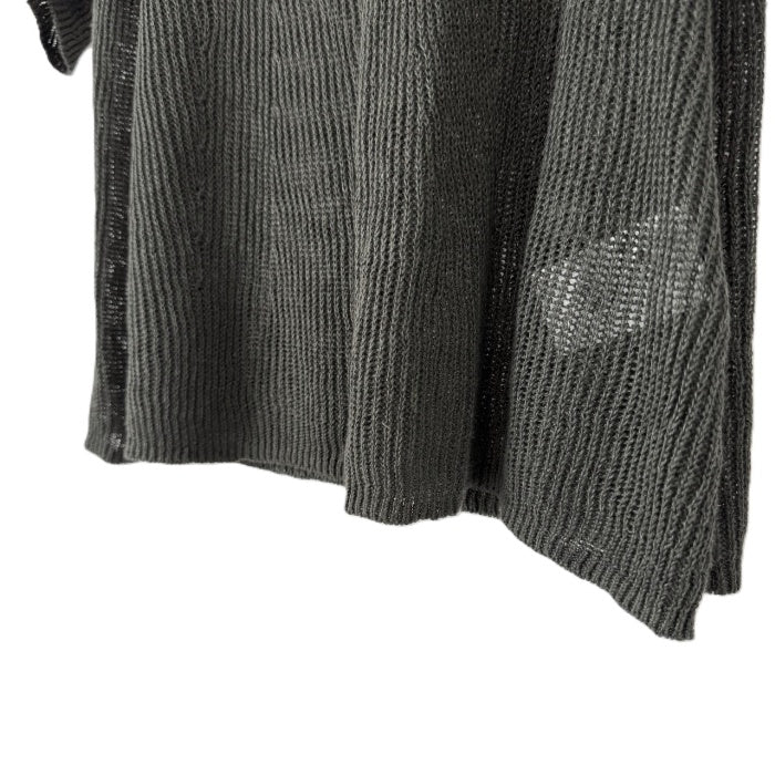 【中古】セオリーリュクス Theory luxe 七分袖ニット リネン ざっくり編み 透け感 丈長め カーキ i0818n0154